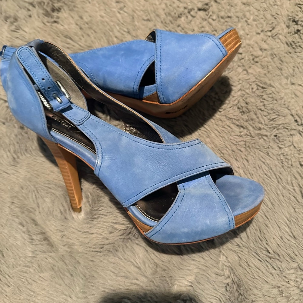 Coach Blue Open-Toe Heels - Picture 6 of 16
